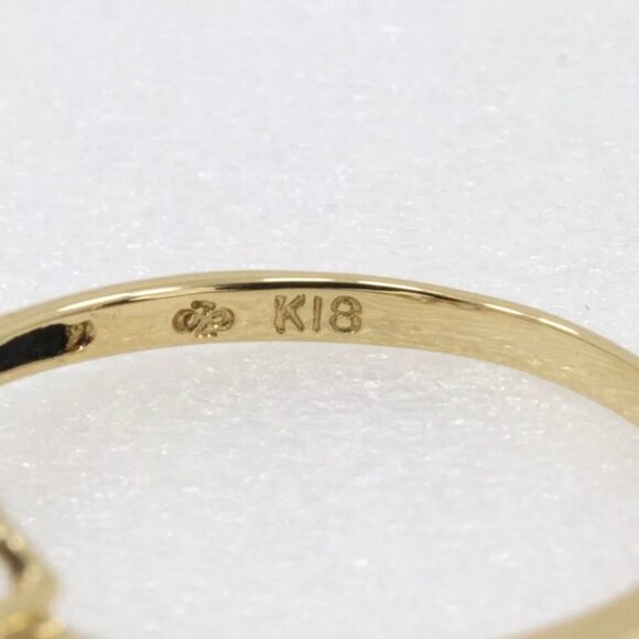 Clover Ring K18 yellow gold/Blue Topaz #7.4(US Size) Clover 1.9g Women - Picture 6 of 7